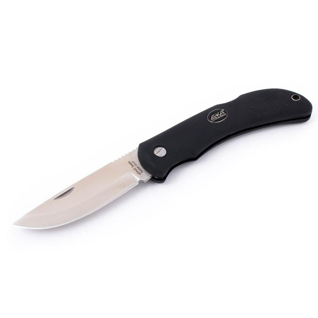 Coltello tascabile pieghevole EKA Brand Swede 10 con fodero in nylon 57 HRC manico in acciaio nero