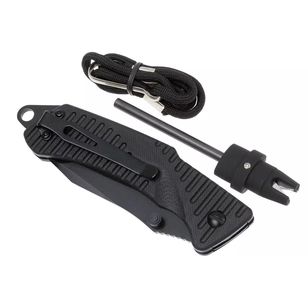 Coltello chiudibile EKA Brand Swede 9 57 HRC 12C27 accendifuoco in acciaio manico nero