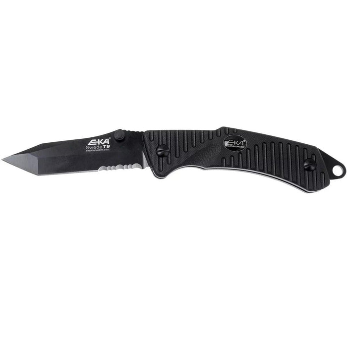 Coltello chiudibile EKA Brand Swede 9 57 HRC 12C27 accendifuoco in acciaio manico nero - GoMilitar