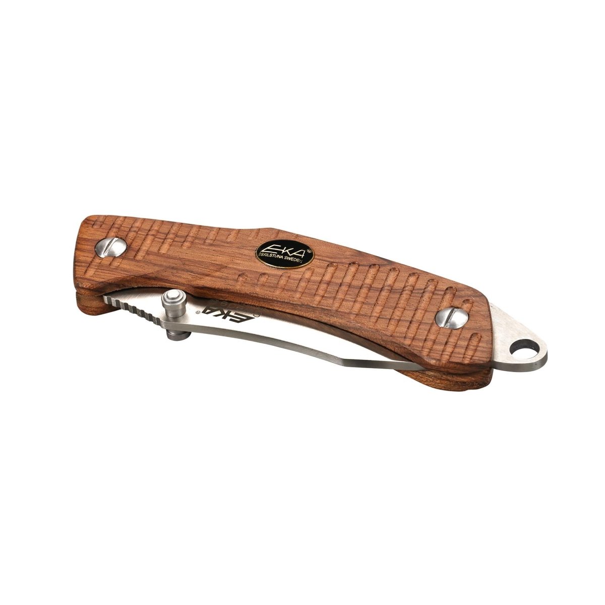 Coltello chiudibile EKA Brand Swede 9 accendifuoco in acciaio inox 57 HRC manico in legno