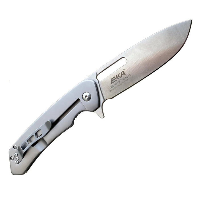 Coltello tascabile EKA Brand Swedish Classic 8 manico in titanio lama in acciaio 57 HRC - GoMilitar