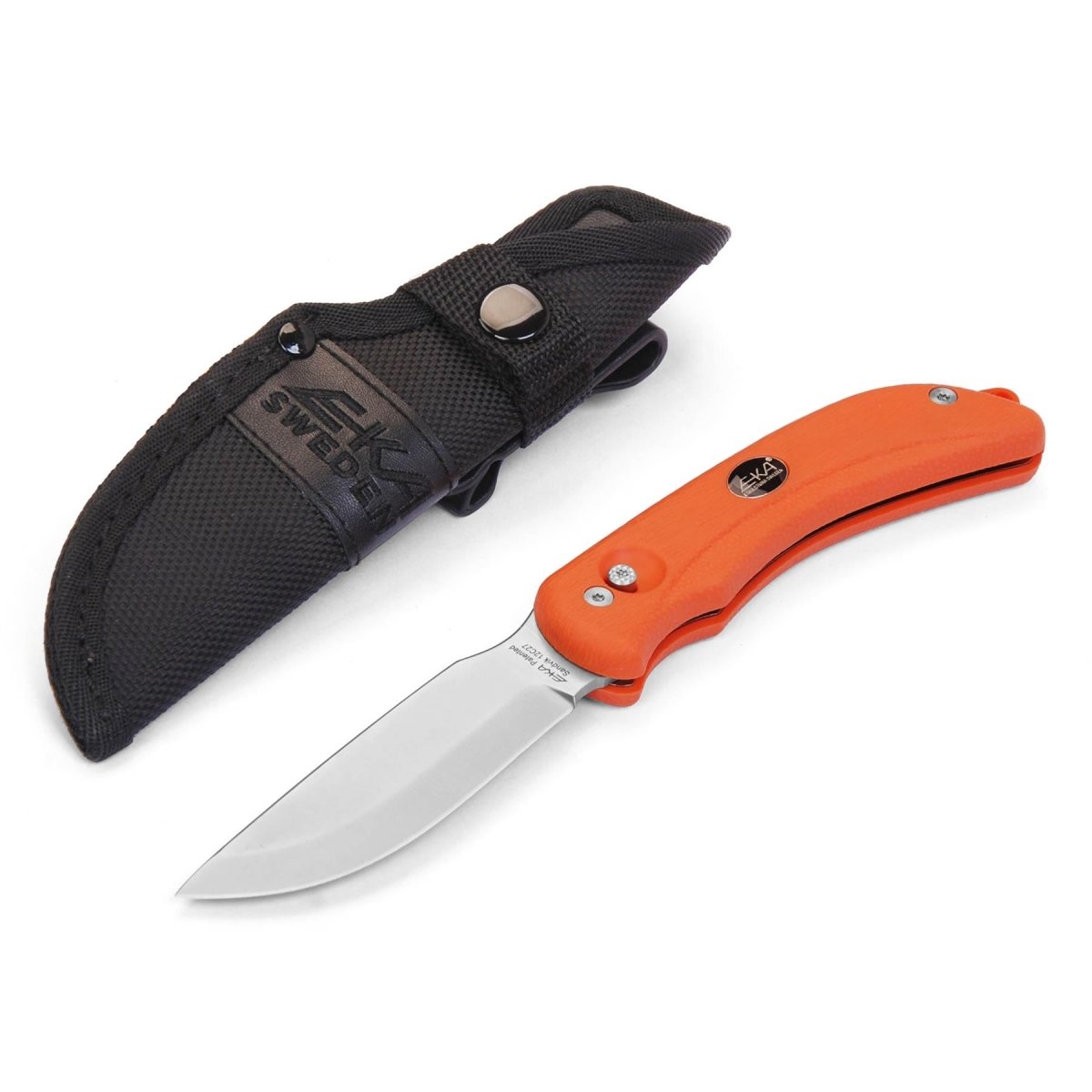 Eka Swedish Fisherman KIFE G3 GUT GUNT 59 HRC Arancia in acciaio Manico Proflex
