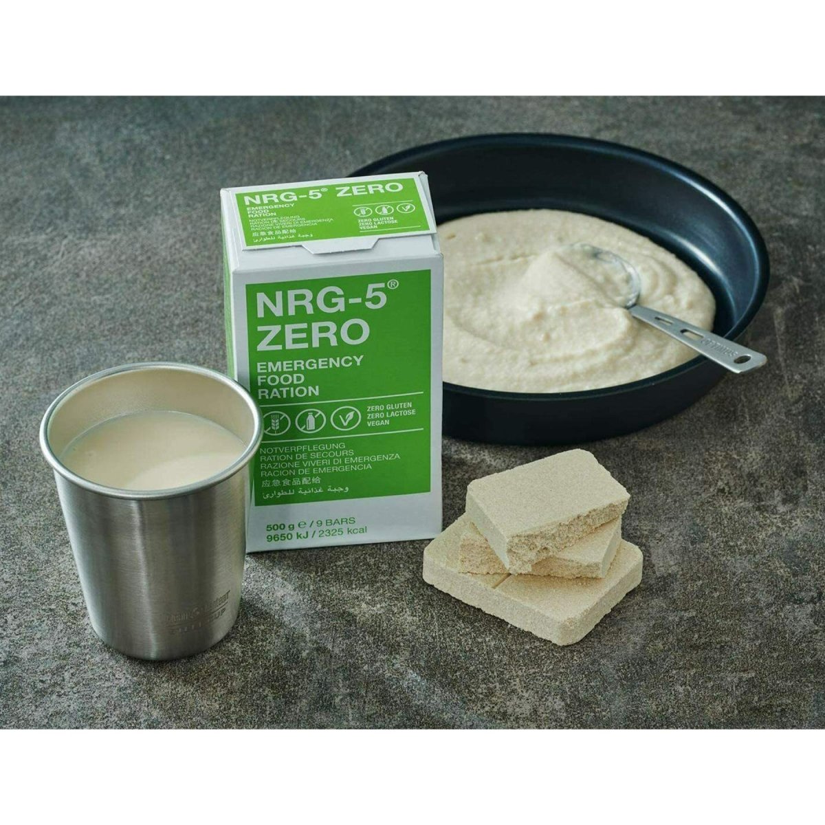 RAZIONE DI RAZIONE DI SUPPORTVITÀ PROPRIETÀ PACCHIA DI SUPPORTIBILE MRE PREPPER MILITALE NRG-5 ZERO 500 G