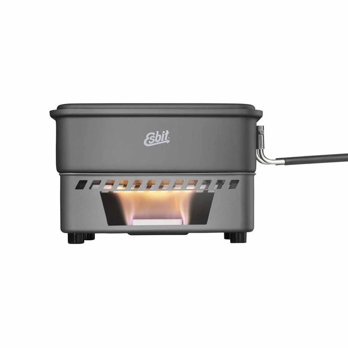Set da cucina ESBIT a combustibile solido da campeggio pentola da 1100 ml in alluminio anodizzato duro grigio - GoMilitar
