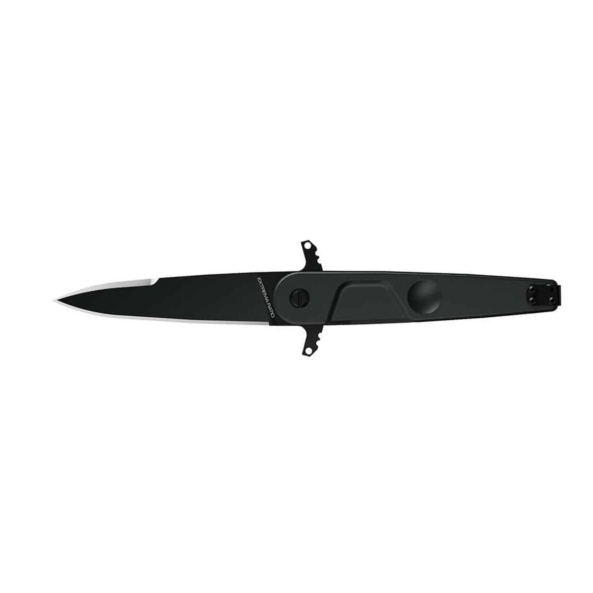 Coltello tascabile ExtremaRatio BD2 LUCKY BLACK Bohler N690 con lama in acciaio a filo liscio