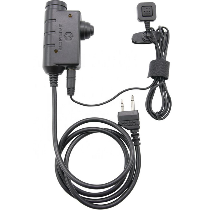 Earmor M52 PTT Adattatore Midland Cavo per cuffie tattiche cablate a 2 pin Nero