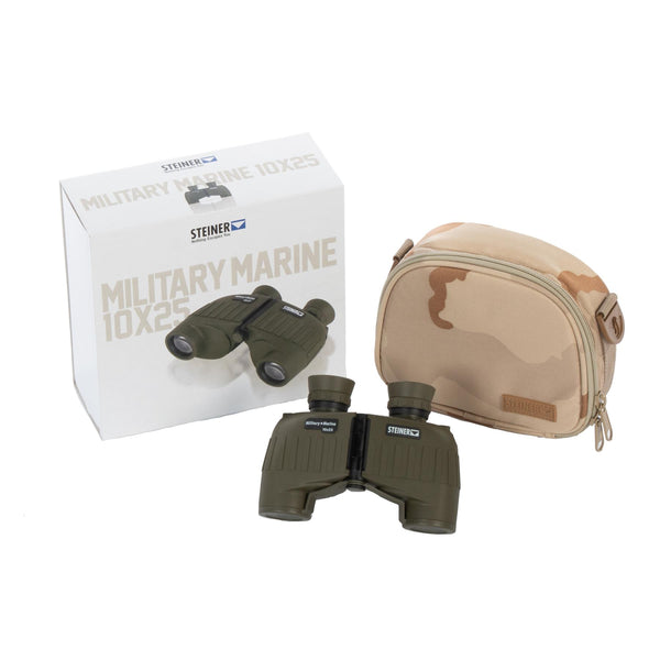 STEINER BINOCULAS MILITALE MARINE 10x25 Oliva Rugged Auto Focus Ottics