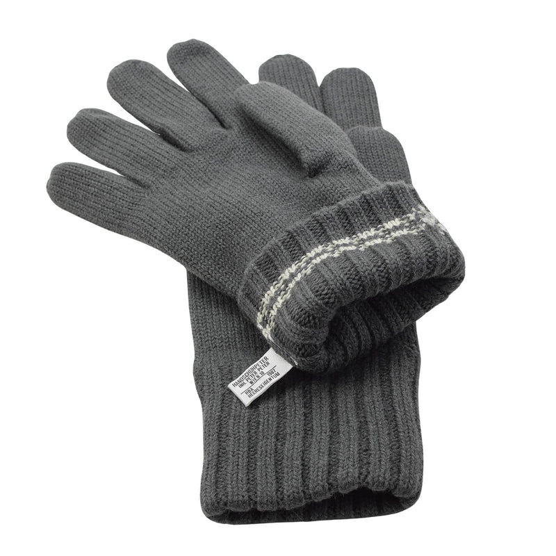 Guanti di lana miliari militari originali austriaci grigio grigio inverno a maglia traspirante nuovo