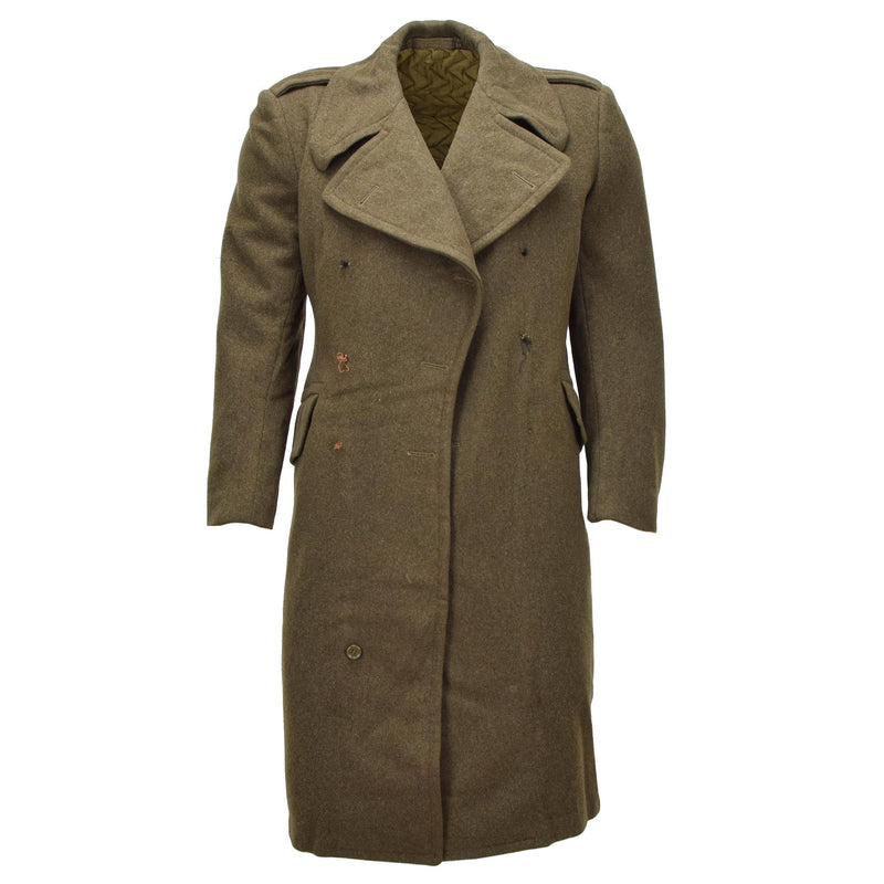 Soprabito militare in lana originale dell'esercito canadese, verde oliva vintage