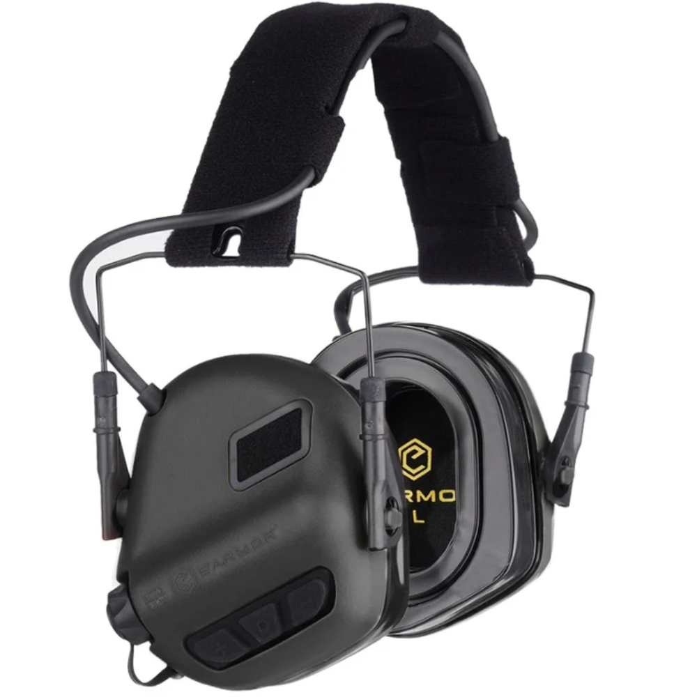 Cuffie antirumore elettroniche EARMOR M31 Plus tattiche per esterni nere