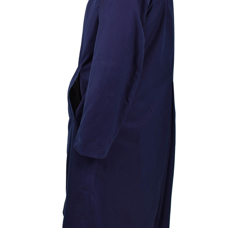 Autentico cappotto militare francese dell'esercito Air Force Trench Blue impermeabile