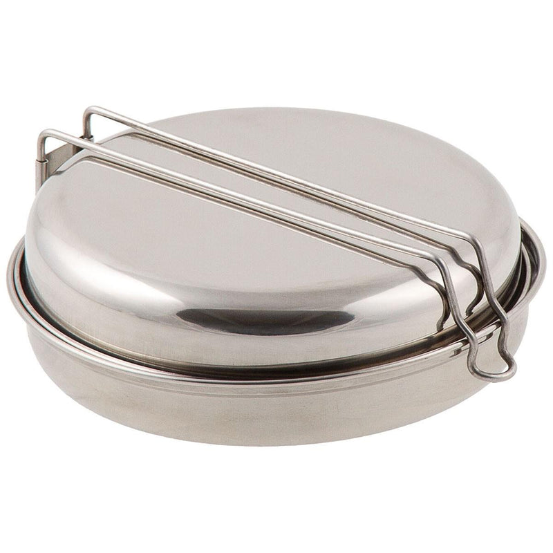 MFH Brand Mess Kit 5 pezzi Set Set da trekking da campeggio in acciaio inossidabile