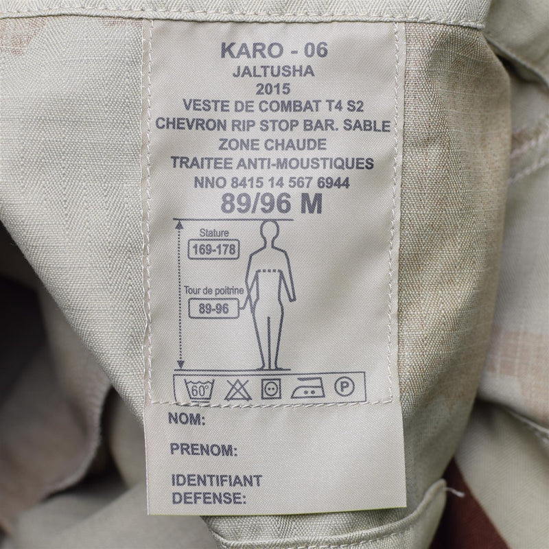 Autentico esercito francese parka felino felino t4 s2 giacca da combattimento deserto camo nuovo