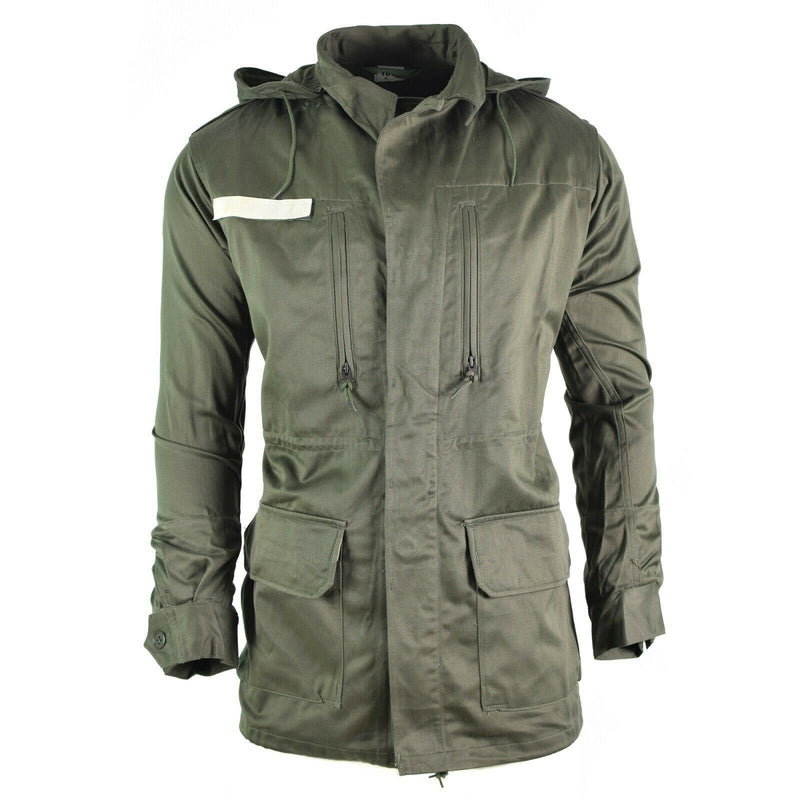 Army Olive Olive Obsigna di Osole Osticamento di olive francese Combattina con cappuccio militare con cappuccio.