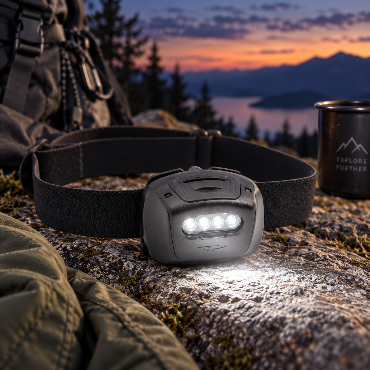 Lampada frontale Princeton-Tec Quad tattica MPLS multicolore 78 lumen IPX7 nera