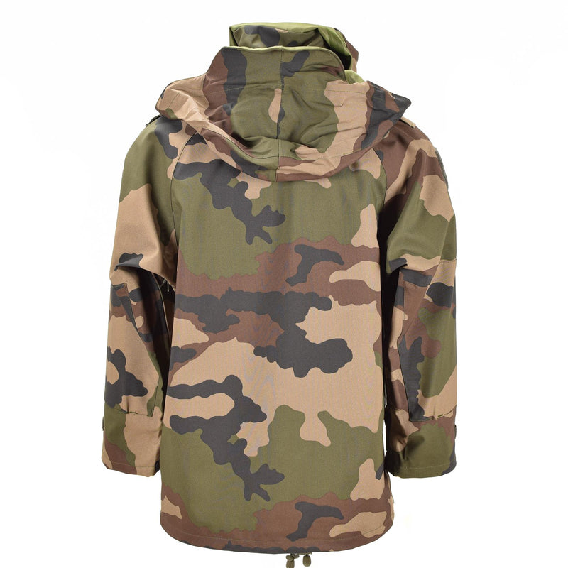 Giacca da trilaminio impermeabile dell'esercito francese genuino camo goretex con cappuccio da pioggia parka