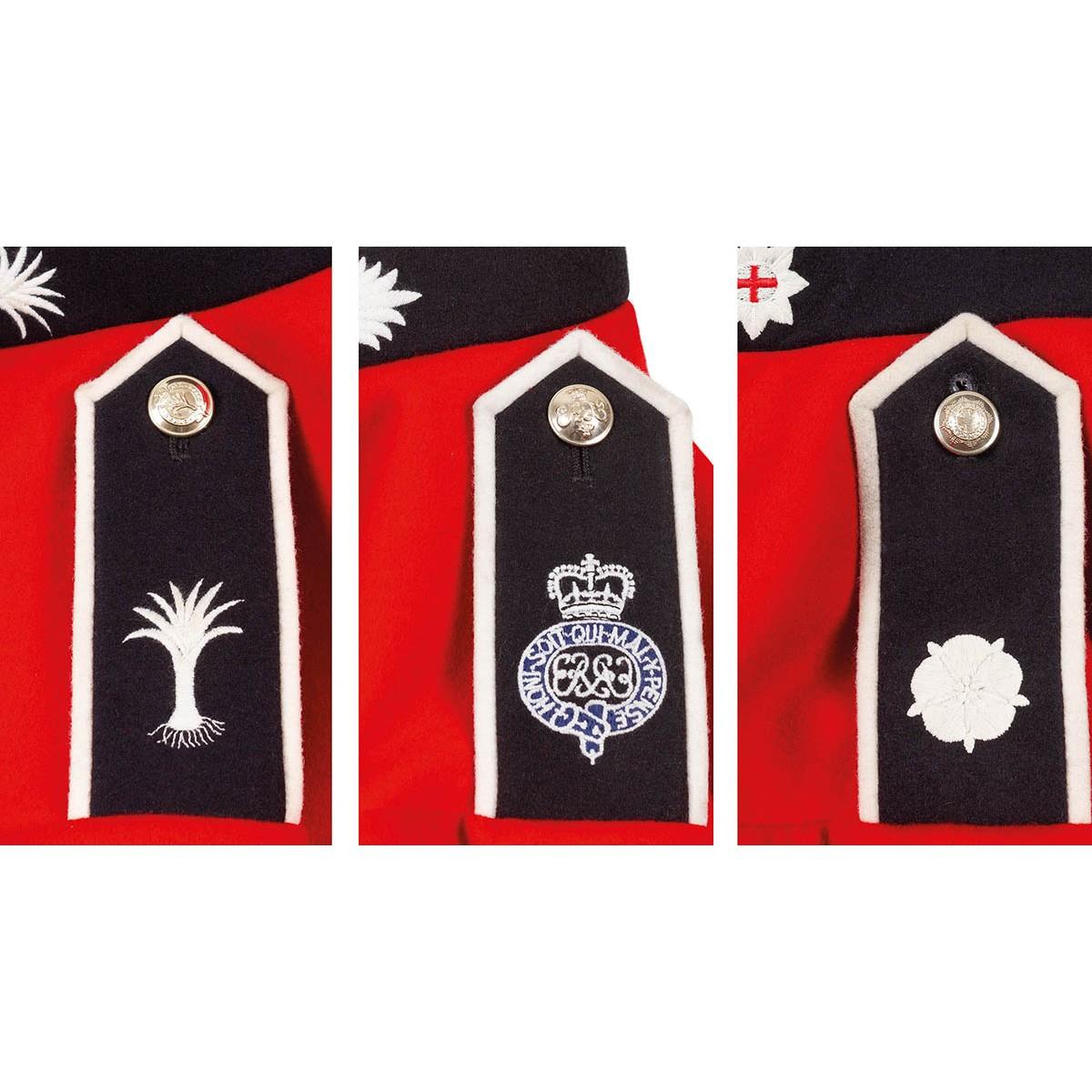 Vera giacca dell'esercito britannico uniforme tunica abito rosso scarlatto guardie cavalleria