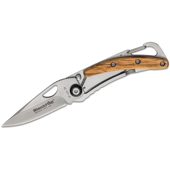 Coltello tascabile pieghevole Fox Knives Brand manico in legno rivestito in acciaio inossidabile 440 satinato - GoMilitar