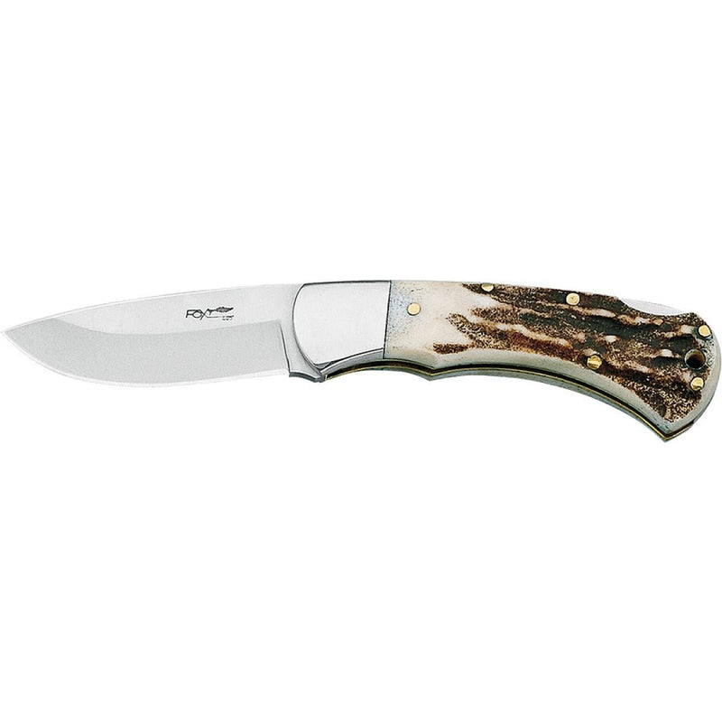Fox Knives Brand Italy Silver Line knife stainless steel deer horn handles - GoMilitar