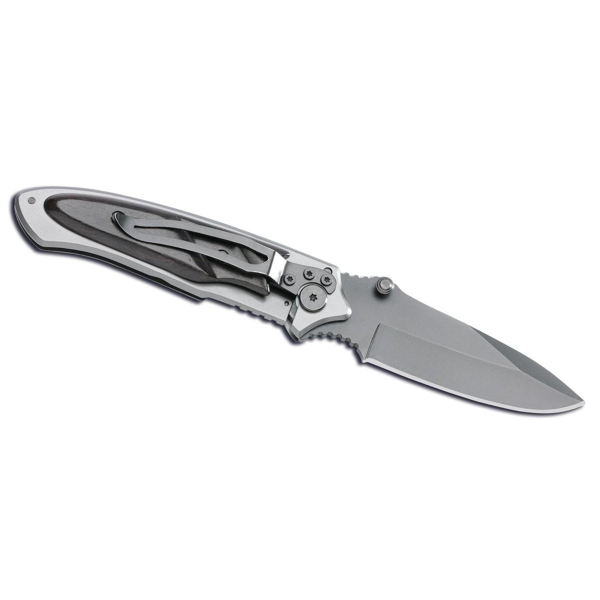 Coltello tascabile Fox Knives Brand pieghevole rivestito in titanio inossidabile 440 in legno nero