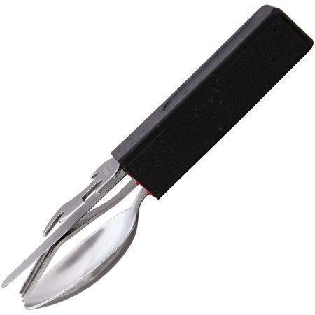 Set posate da campeggio Fox Knives coltello cucchiaio forchetta in acciaio inox 420C multicolore - GoMilitar