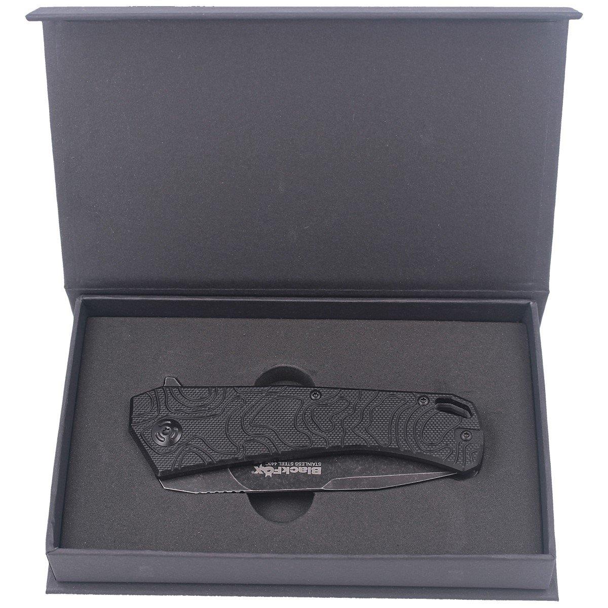 Coltello tascabile chiudibile Fox Knives ECHO 1 con rivestimento Idroglider stone wash nero