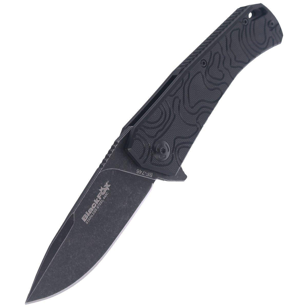Coltello tascabile chiudibile Fox Knives ECHO 1 con rivestimento Idroglider stone wash nero