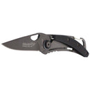 Fox Knives folding knife black titanium coated 440 steel aluminum handle - GoMilitar