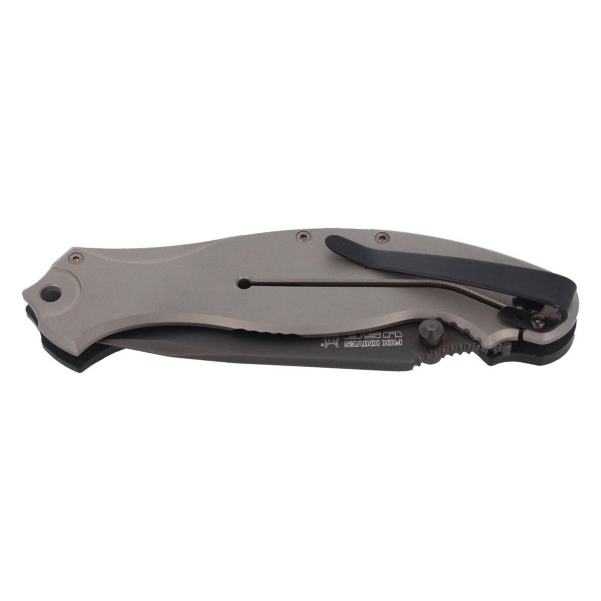 Coltello chiudibile Fox Knives HAVOC lama drop point in titanio con blocco telaio in acciaio N690Co