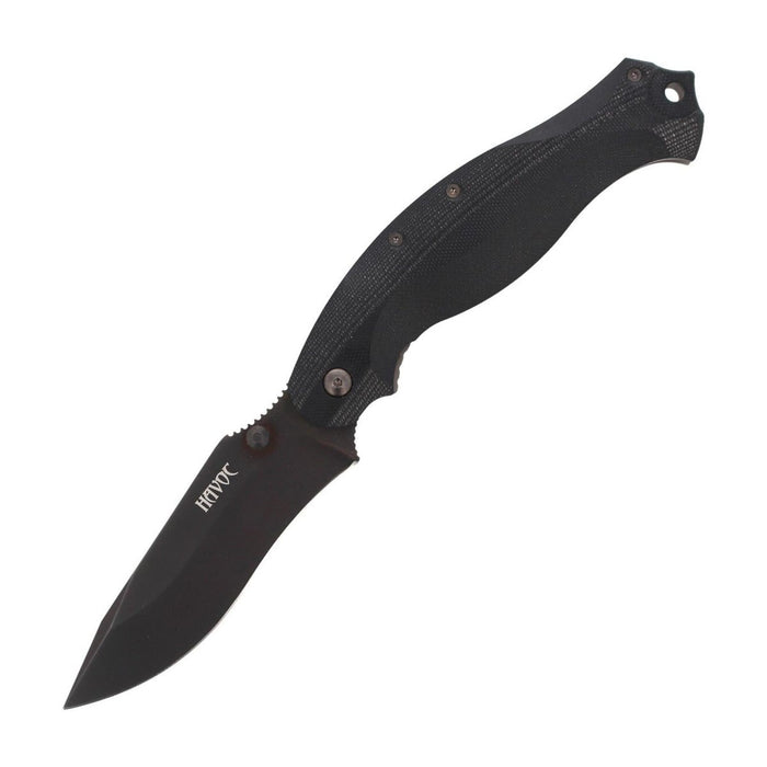 Coltello tascabile Fox Knives HAVOC coltello chiudibile frame lock in titanio manico G10 nero - GoMilitar