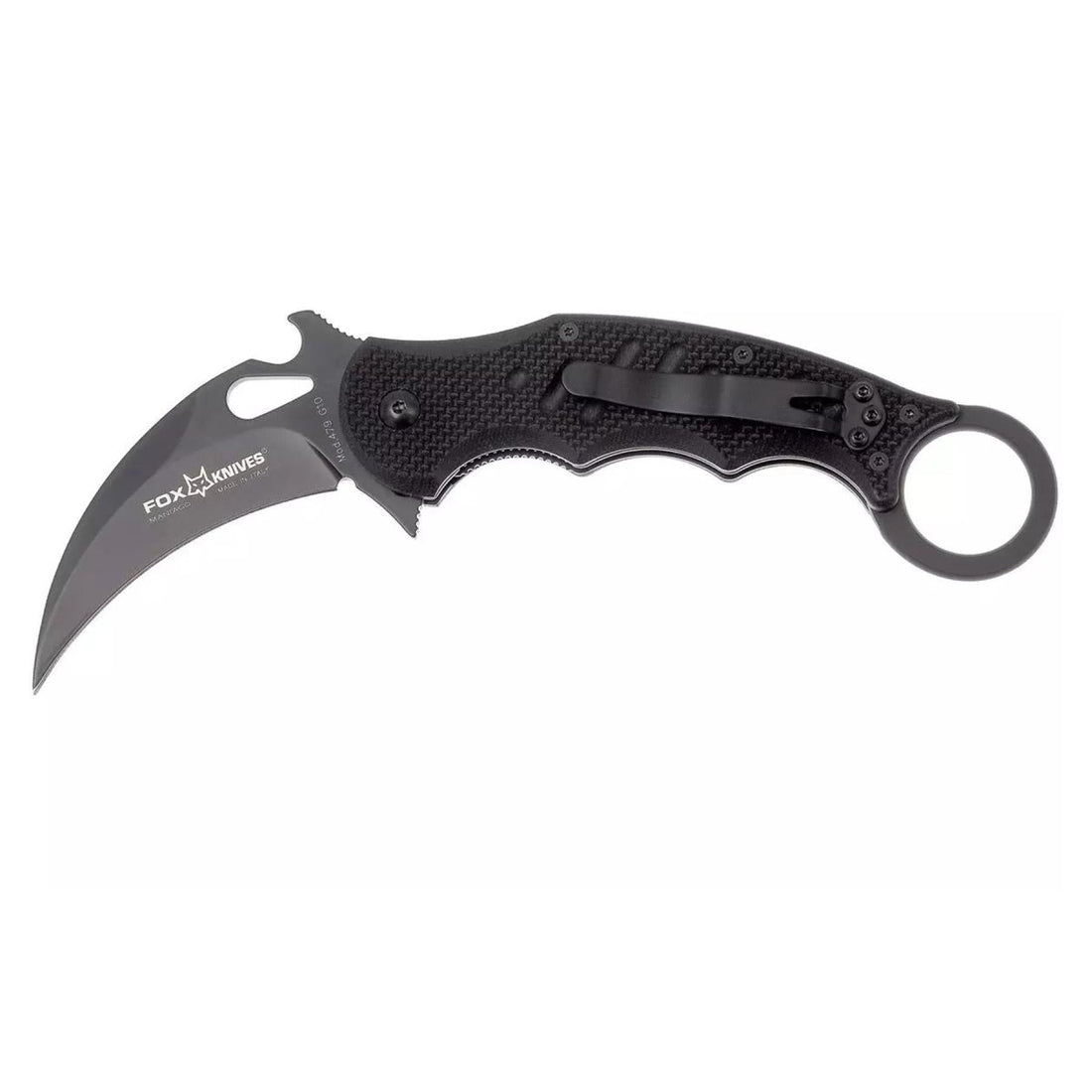 Mini coltello chiudibile Fox Knives Karambit FX-479 in acciaio N690C lama idroglider nera