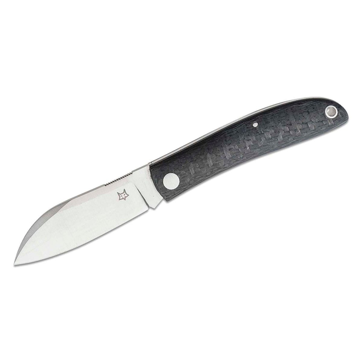 Fox Knives LIVRI Coltello tascabile chiudibile forma Sheepfoot in acciaio al carbonio 61 HRC M390