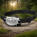 Lampada frontale Fox per esterni 8 bianchi 2 LED rossi Angolo regolabile Antispruzzo Nera