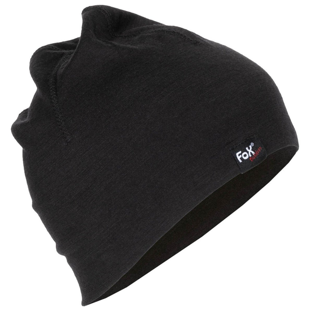 Berretto in lana merino Fox Outdoor leggero traspirante ad asciugatura rapida Nero