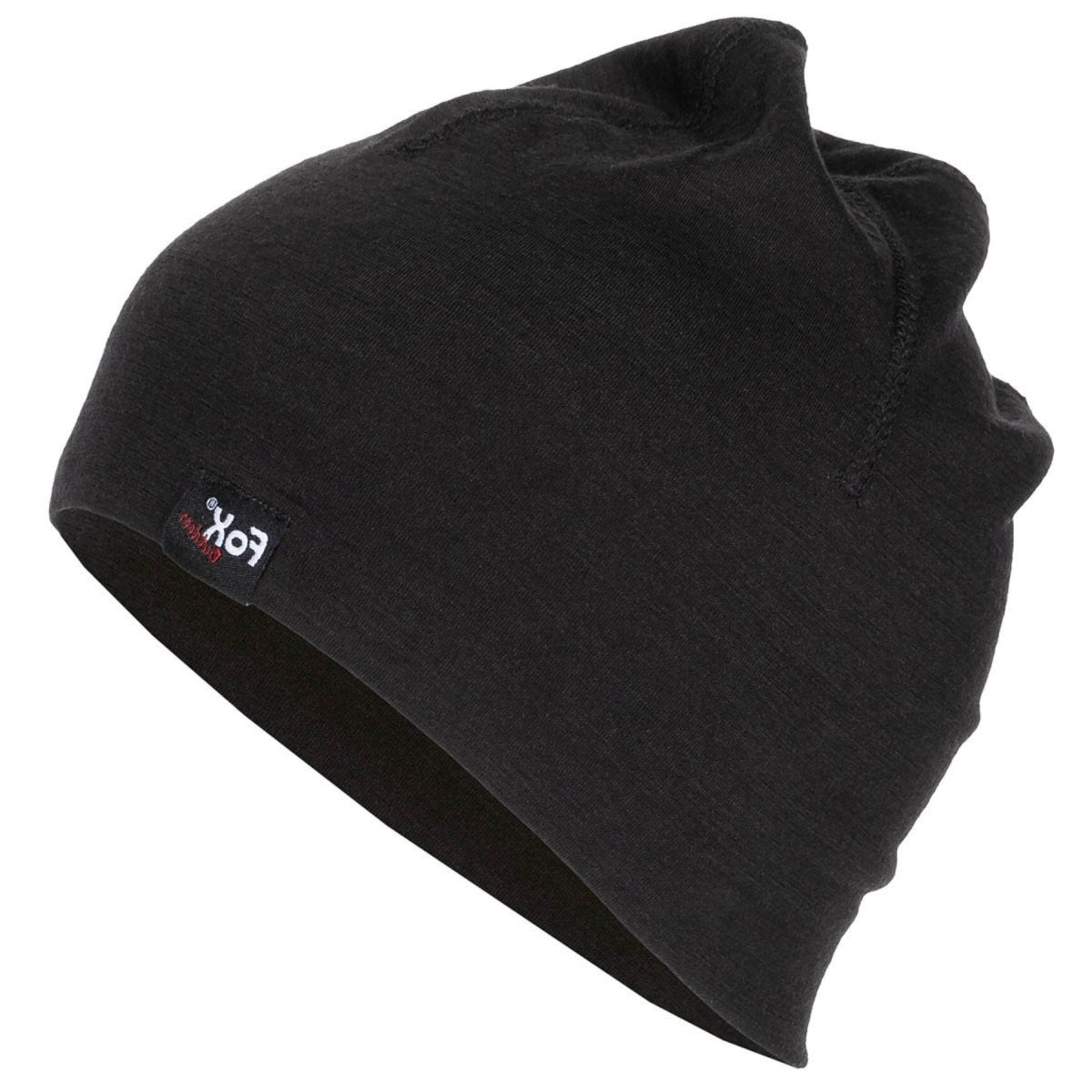 Berretto in lana merino Fox Outdoor leggero traspirante ad asciugatura rapida Nero
