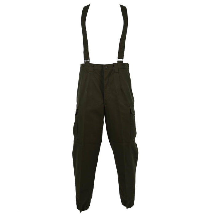 Pantaloni da combattimento autentici dell'esercito austriaco con pettorina militare oliva OD con bretelle NUOVO - GoMilitar