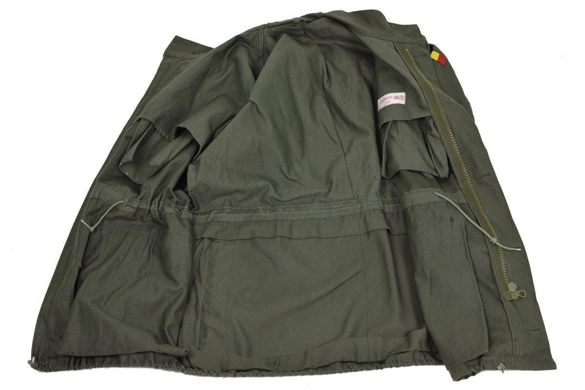 Guida vera campo dell'esercito belga m64 cotone militare impermeabile parka olive nuovo