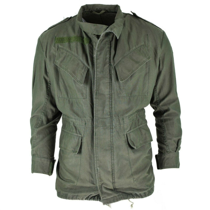 Vera giacca da campo dell'esercito belga M64 parka impermeabile in cotone militare Olive OD - GoMilitar