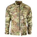 British army issue combat MTP field jacket in multicam camouflage with storm flap and adjustable cuffs