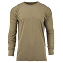 Genuine British Army brown MTP thermal undershirt with long sleeves, lightweight, breathable, and antimicrobial military surplus gear.