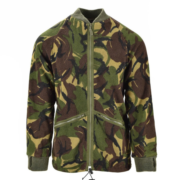 Giacca in pile termico cardigan militare britannico in mimetica DPM con zip, polsini, colletto e orlo regolabile a costine