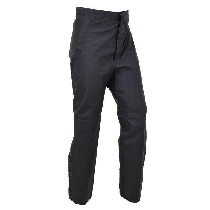 Pantaloni antipioggia da esterno impermeabili della polizia metropolitana britannica originali in nero, resistenti e regolabili con tasche.