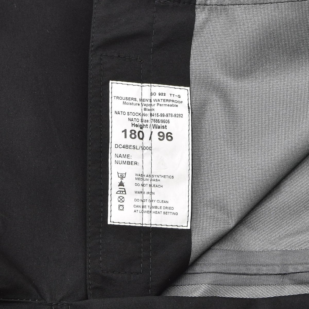 Cantaloni di polizia metropolitana britannici autentici pantaloni da pioggia esterna impermeabili