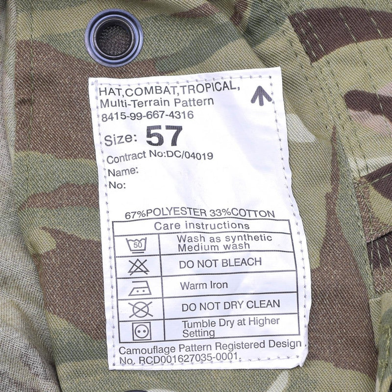 Guido cappello da boscaglia militare britannico mtp mimetico flap collo panama cappello boonie nuovo