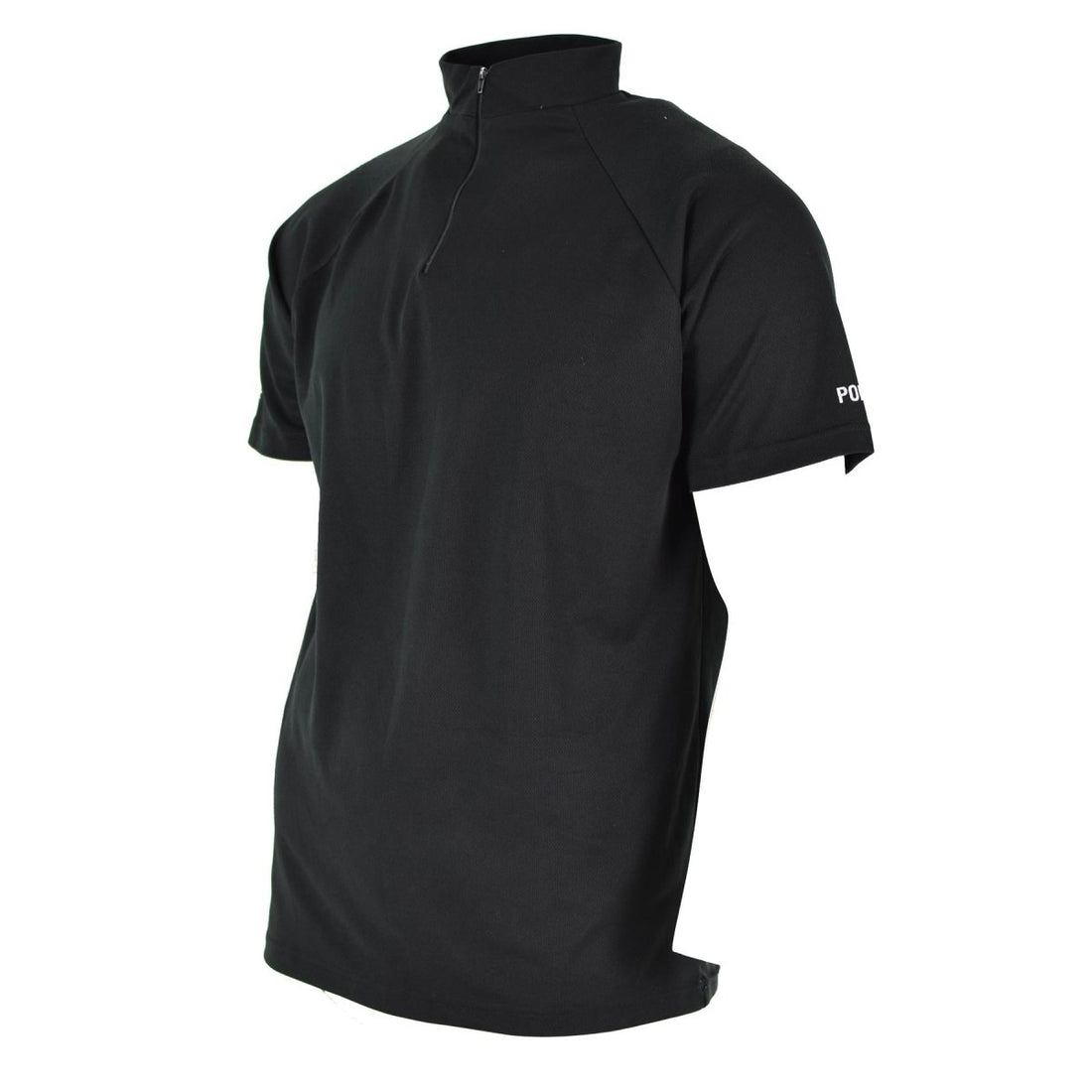 T-shirt della polizia britannica vera nero traspirante con zip gust a zip