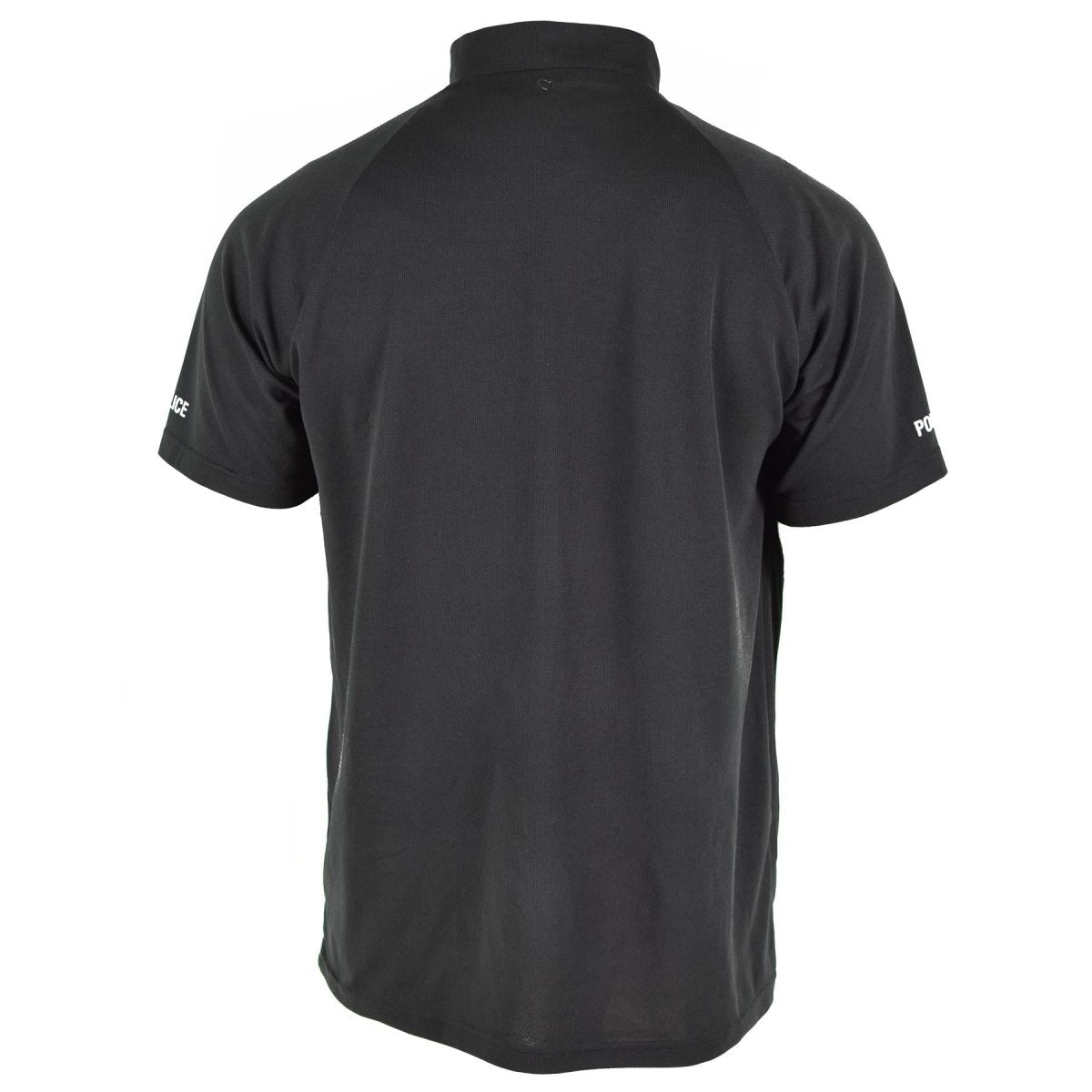 T-shirt della polizia britannica vera nero traspirante con zip gust a zip