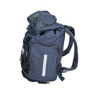 Classic navy blue British Royal Air Force 30-liter durable canvas backpack with embroidered RAF insignia for hiking and camping.