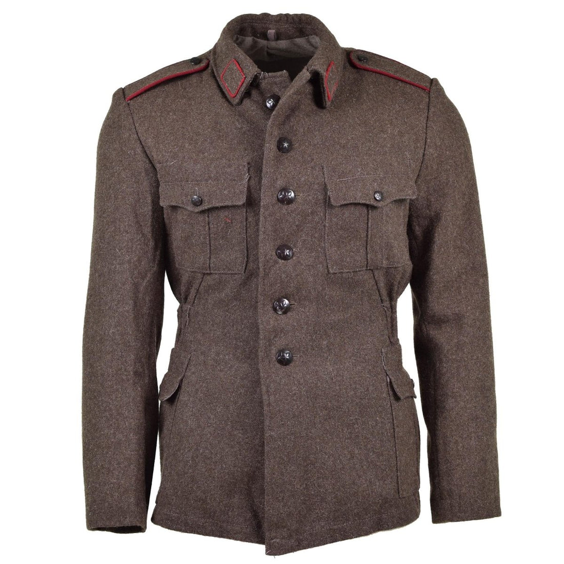 Genuina giacca bulgara di lana in lana emessa per emissione militare uniforme grigio-bruno