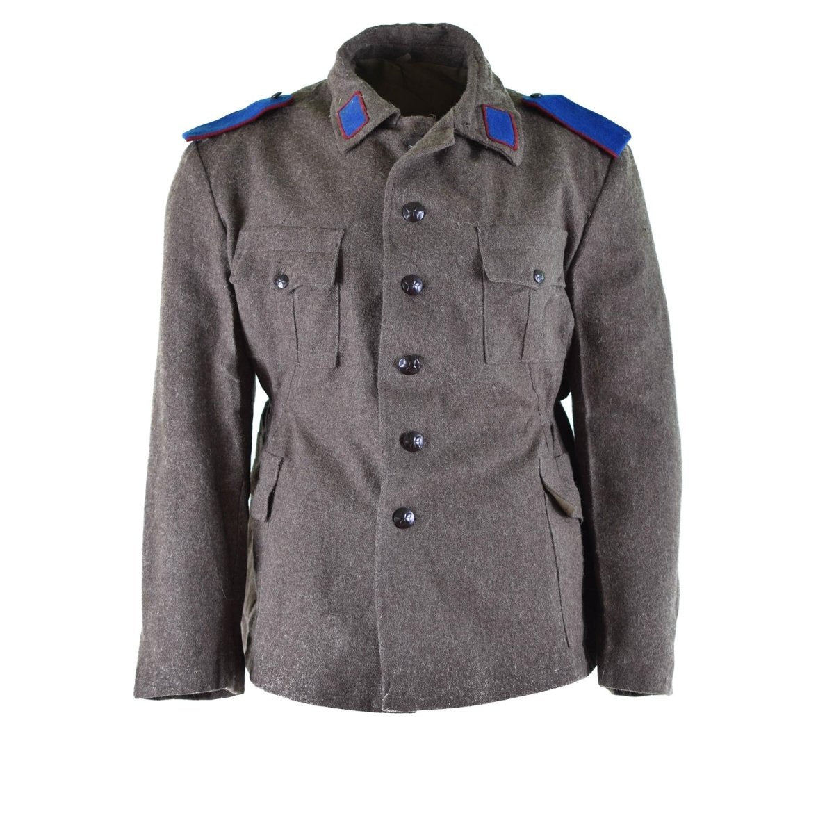 Genuina giacca bulgara di lana in lana emessa per emissione militare uniforme grigio-bruno