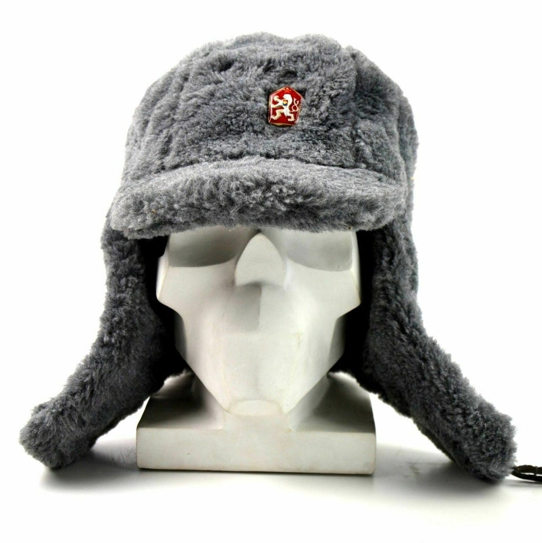 Guido berretto invernale dell'esercito ceco Ushanka grigio pelliccia calda cappello CZ isignia militare